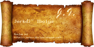 Jerkó Ibolya névjegykártya